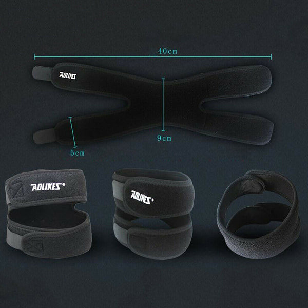 Black Patella Elastic Knee Brace Strap Fastener Knee Support Guard Gym Sports