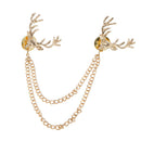 Women Deer Reindeer Elk Christmas Party Collar Chain brooch Tip Pin Tassel