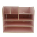 Desktop Organizer Office Storage Rack Wood Display Shelf Display Pink