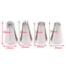 Stainless Steel Pastry Nozzle Set 4pcs Nozzle Baking Pastry Cake DecoratingSEAU