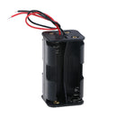 2 pcs black plastic battery holder case with wired for 4 x AA batterie â„–[