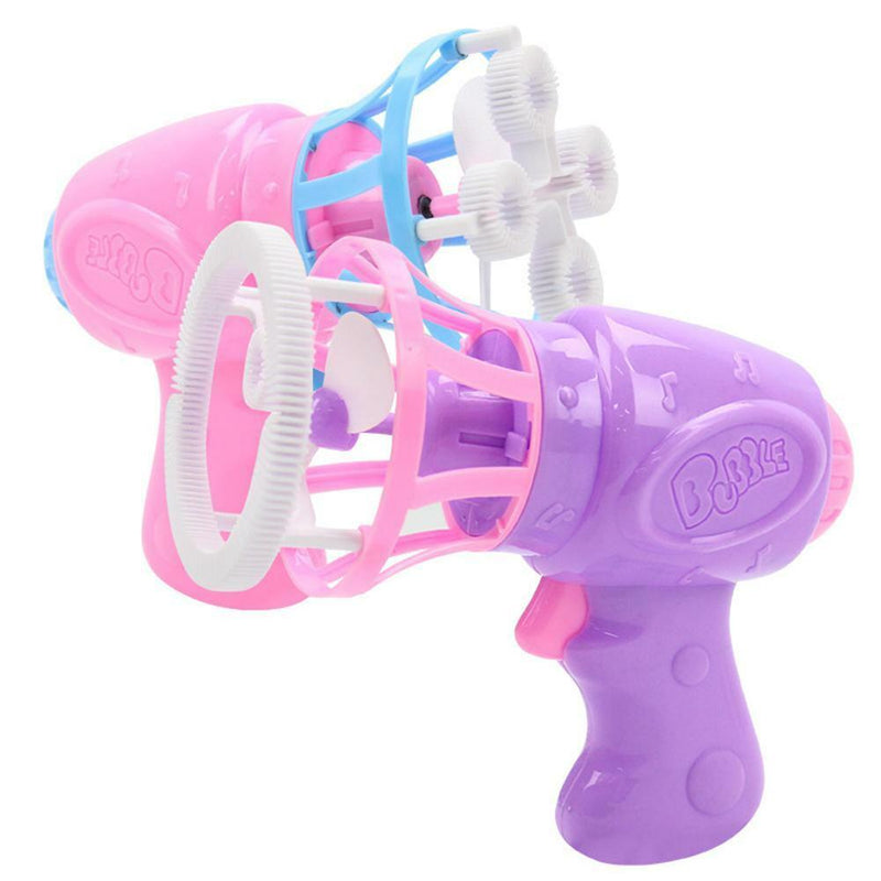 Plastic Electric Automatic Bubble Machine Fan Gun Blower Kids Playing Toys hv2n