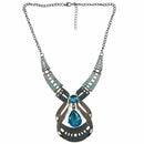Necklace And Earring Set Water Drop Shape Jewelry Set Blue F6S7