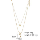 Cross Love Key Necklace Double Layer Pendant Female Jewelry Clavicle Chain