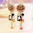 Halloween Party Pumpkin Ghost Pair Ear Stud Dangle Hoop Jewelry Earrings Gifts