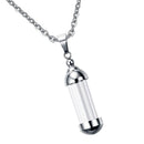 5x Stainless Steel Tube Glass Wish Bottle Urn Vial Pendant Necklace Jewelry