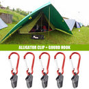 Outdoor Camping Tent Awning Fixing Clamp Grip with Carabiner Hook (20pcs)
