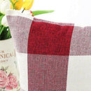 Plaid Pillows Retro Checkered Farmhouse Tartan Cotton Linen Throw Pillow Ca H9L6