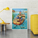 5D DIY Full Drill Diamond Painting Fishing Man Cross Stitch Embroidery Kit