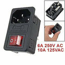 5X(SODIAL(R) Inlet Male Power Socket with Fuse Switch 10A 250V 3 Pin IEC32 K9U1)
