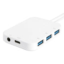 Portable 5Gbps USB 3.0 HUB Splitter 3 USB3.0 Audio Type C Female Adapter A