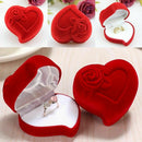 Velvet Jewelry Earring Ring Display Storage Heart Shaped Organizer Gift Cas S0R4