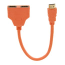 1080P HD HDMI Port Male to 2 Female 1 In 2 Out Splitter Cable Adapter Orange