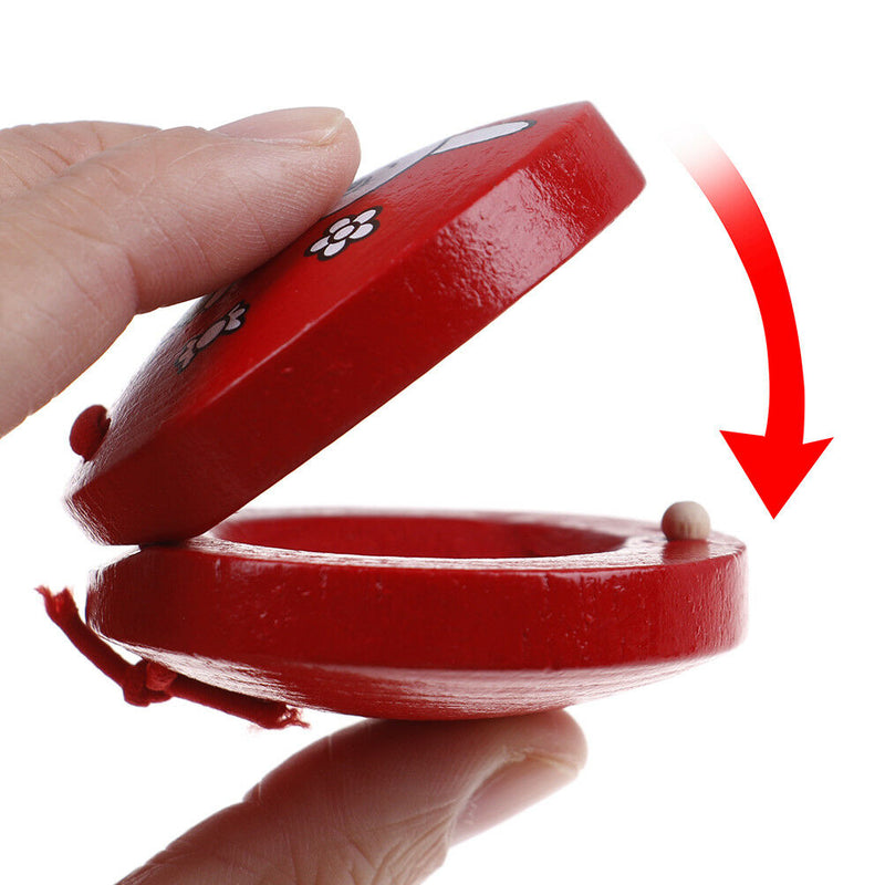 New children musical percussion instrument xmas gift cartoon wooden castanet  â„–#