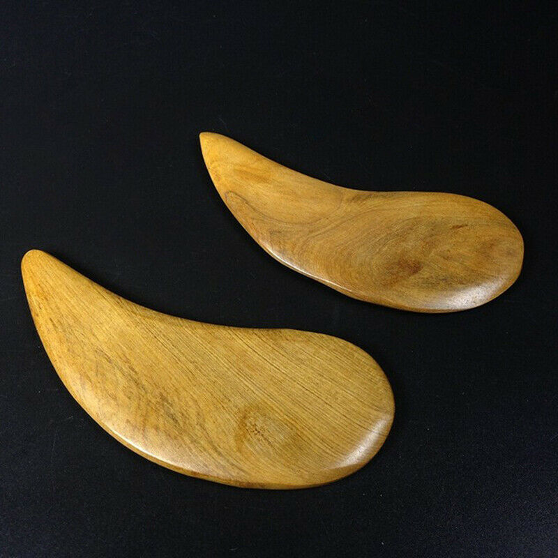 1PC Fragrant Wood Massager Small Leaf-shaped Wooden Scraper Tool Body Care S.kz
