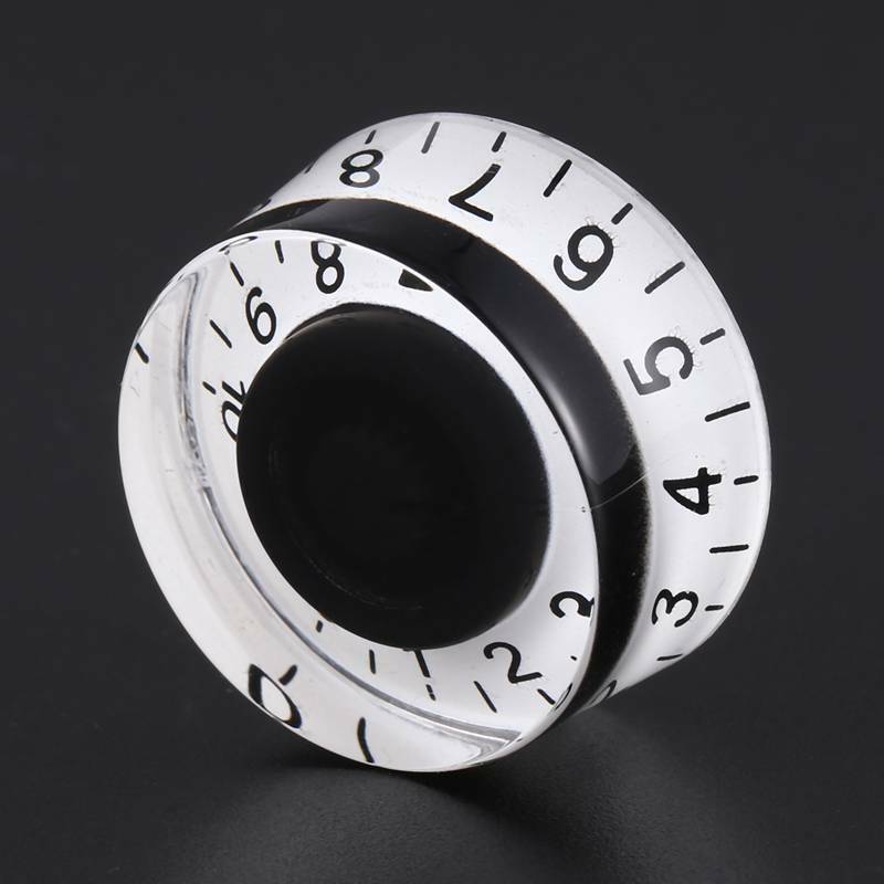 1 Set Of 4 Guitar Speed Control Knobs Volume Tone Knobs (Black / White)