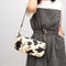 Women Handbag Cow Milk PU Leather Lady Underarm Shoulder Tote Bag (Beige)