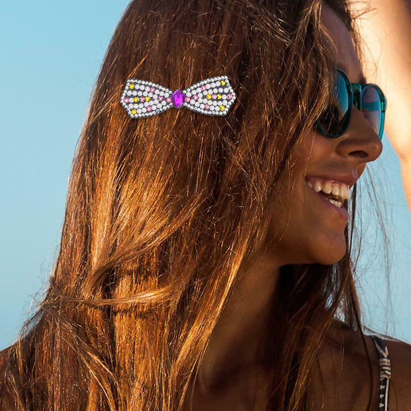 3pcs Butterfly Rhinestone Hair Clip DIY Crystal Bowknot Barrettes (Style 3)