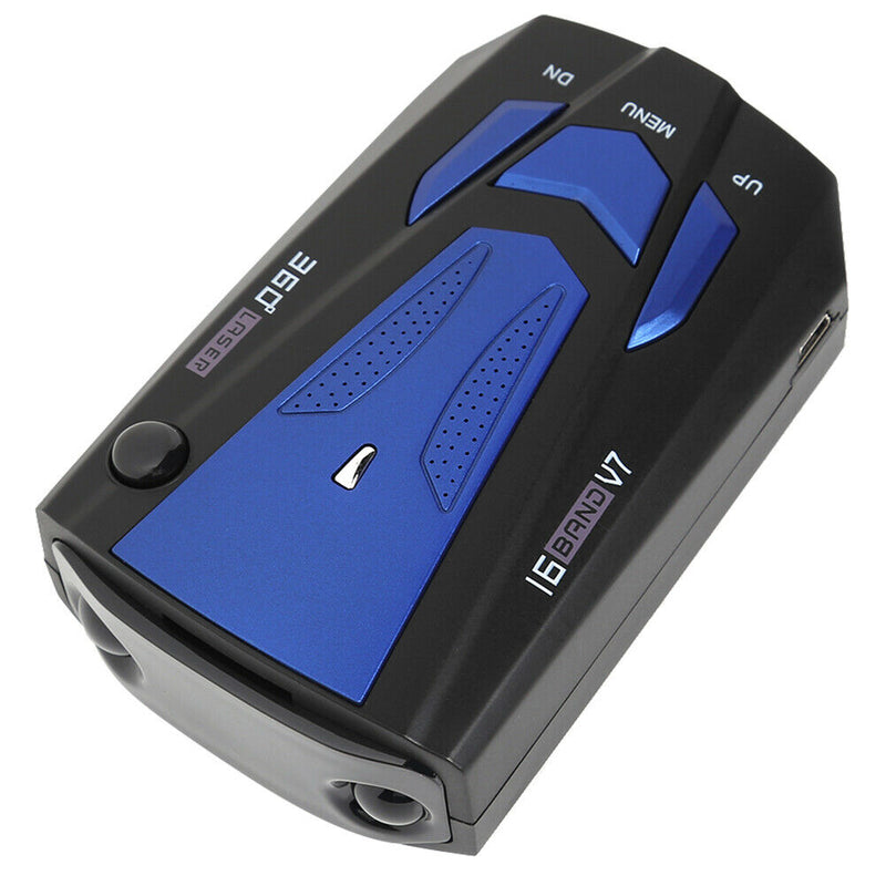 V7 2020 Car Radar Detector English Russian Human Voice Speed Warning (Blue)