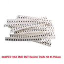 0603 Smd Resistor Kit Assorted Kit 1Ohm-1M Ohm 1% 33Valuesx 20Pcs=660Pcs Sa X2K6