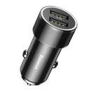 Baseus Universal 3.4A Metal Dual Usb Car Charger With Charging Cable For Ip