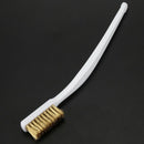 10 Pcs 6.9 "Length Plastic White Handle Bristle Brush brass metal K6P4