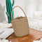 Straw Weaving Shoulder Bucket Handbags Women Top-handle Bags (Light Brown) A#S