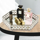 Handcraft premium crystals 2 layer crystal beads mirrored glass surface tray