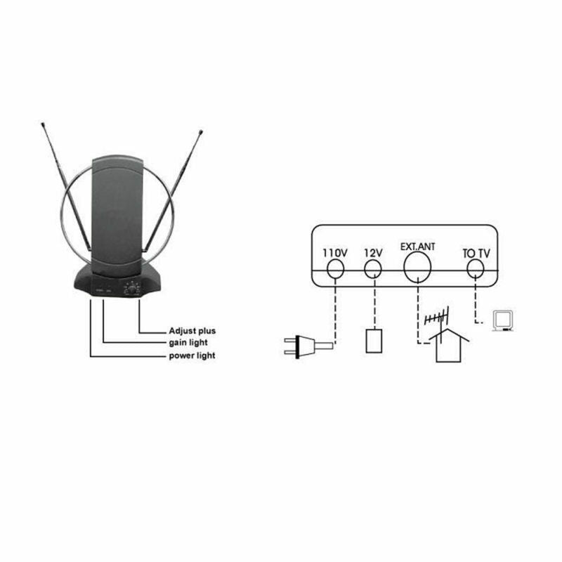 50 Mile Indoor TV Antenna Signal Amplifier Booster Digital TV 1080P HDTV I DSH