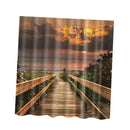 71'' Shower Curtain Bathroom Water Resistant Polyester Fabric Sea Sunrise