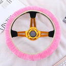 Soft Elastic Winter Warm Plush Steering Wheel Cover Auto Car Accessory Pink