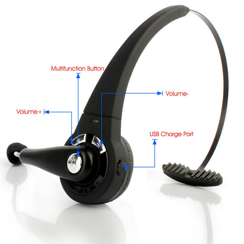 Wireless Headset Headphone Noise Cancelling w/ Mic for Driver Truckers bs