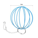 Stainless Steel Plating Pet Hay Manger Food Ball Rabbit Grass Rack (Blue)