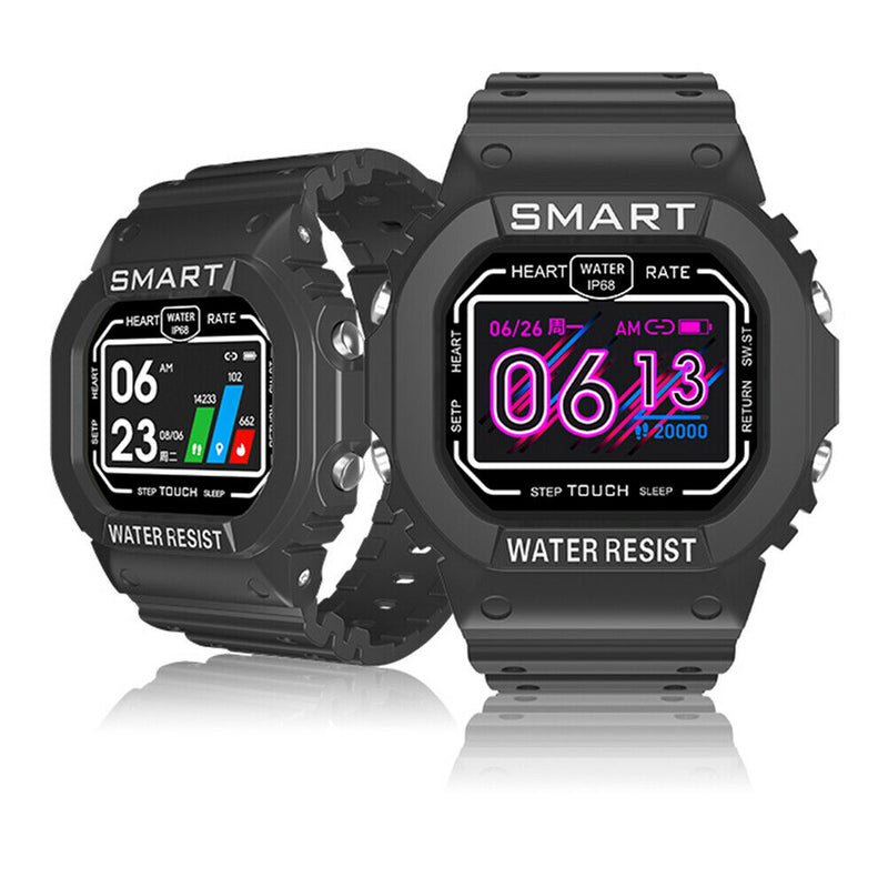 K16 Smart Watch IP68 Waterproof Heart Rate Monitor Fitness Tracker (Black) A