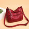 Fashion Messenger Bag Women PU Leather Soft Purse Shoulder Handbag (Red)
