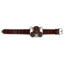 Oulm Men's Watch with Brown 3-Movt Dial Brown 23mm Stainless Steel Band