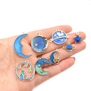 24Pcs/Set Enamel Cat Moon Star Earth Planet Charms Pendant DIY Jewelry Making FT