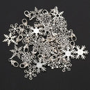 30 Christmas Snowflake Clip On Charm Fit Chain Bracelet