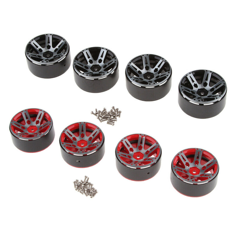 1.9 Inch RC Crawler Metal Beadlock Wheel Rim for 1/10 RC Car Accessory black