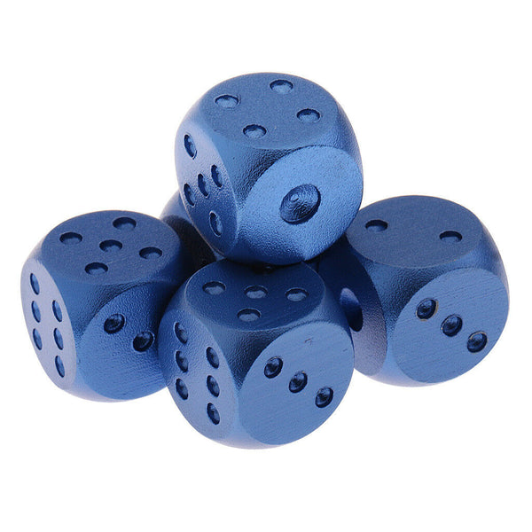 5x Metal Dices Set w/ Box for Dungeons &Dragons RPG MTG Table Game Dark Blue