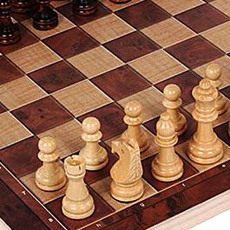 3 in 1 Wooden International Chess Set Board Travel Games Chess Backgammon D S6P2