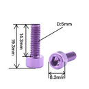 1 Pair Bike Water Bottle Cage Bolts M5 Aluminium Alloy Hex Socket Tapping ScX8N1