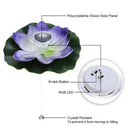 2pcs Artificial Floating Lotus Flower Solar Lights for Garden Pond Swimming Pool