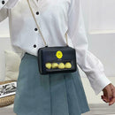 Chick Print Decor Bag Women Square Leather Shoulder Messenger Chain Bags