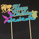 Starfish Mermaid Happy birthday Cake Toppers Cupcake Baby Shower Deco ME