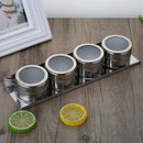 1PC Outdoor Spice Storage Container Jar Stainless Steel Tins With Clear Lid FT