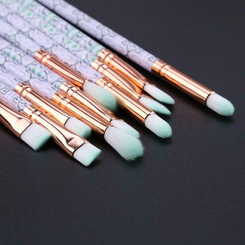 10pcs Makeup Brushes Eye Shadow Foundation Powder Brush Beauty Tool (Green