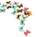 50pcs 2 Holes Mixed Color Butterfly Wooden Buttons Sewing Scrapbooking DIY FT