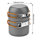 DS-101 Outdoor Camping Cookware Set Portale Orange Handle Tableware Pot