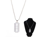 Men Favorite Stainless Steel Razor Blade Pendant Fashion Ball Chain Necklace  3C